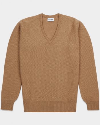 Last of England Honeycomb Stitch Camel Jumper